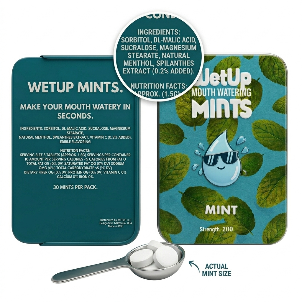 WetUp Mints - Mouth Drooling Mints (4 Packs)